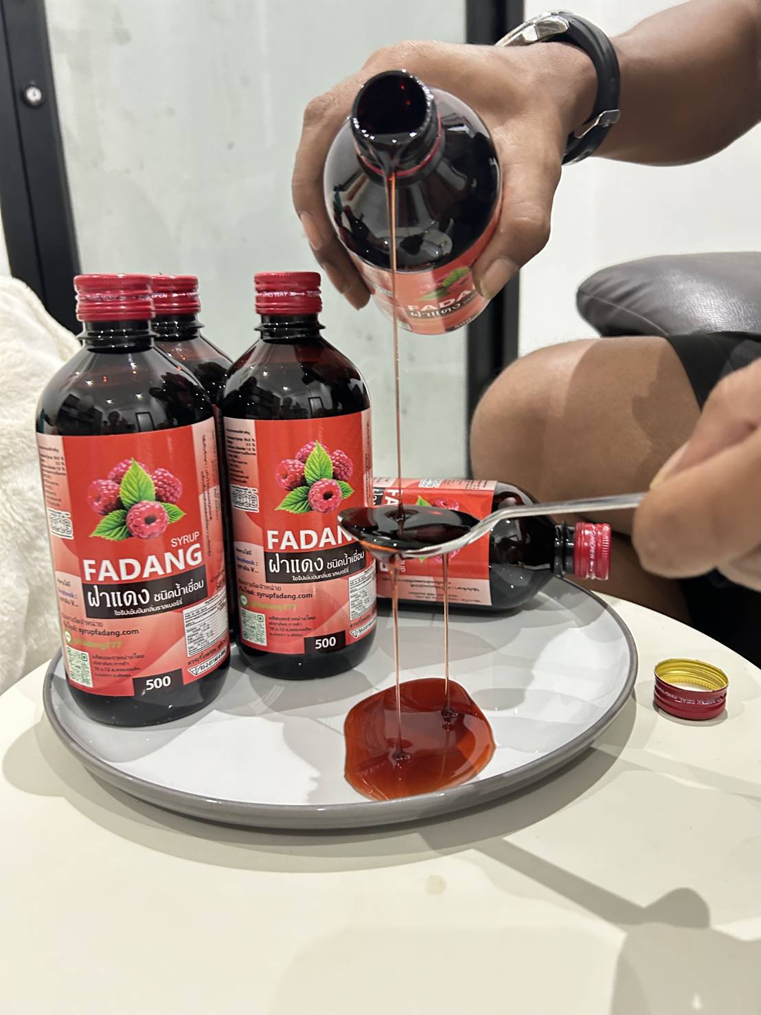 ขวดฝาแดงไซรัป FADANG SYRUP